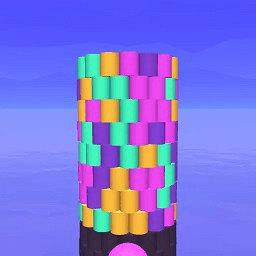 彩色球跳塔游戏