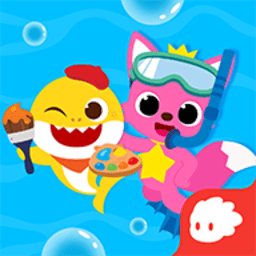 碰碰狐鲨鱼宝宝填色游戏